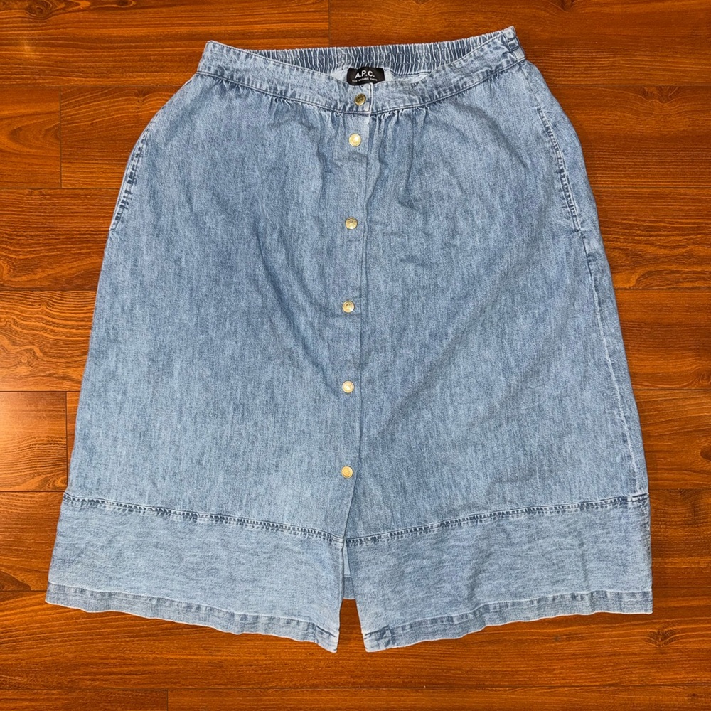 A.P.C. Light Blue Denim Skirt